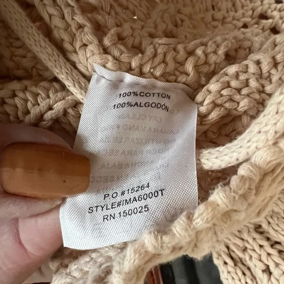 Beautiful Hand Knit Cropped Sweater with Bell Sleeves Boho Gypsy Look Large - Picture 8 of 10